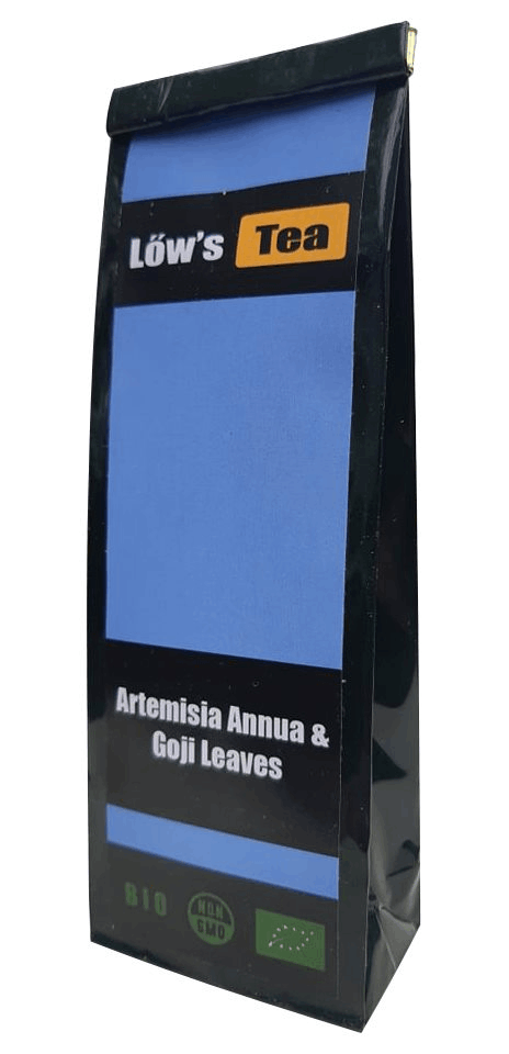 Blue bag of Artemisia Annua and Goji Leaves tea